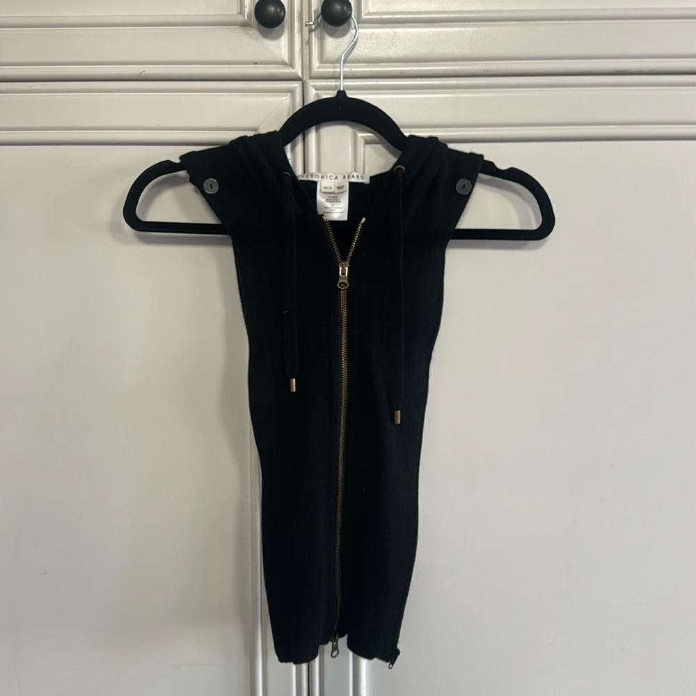 Veronica Beard Black Cashmere Blend Hoodie Dickey